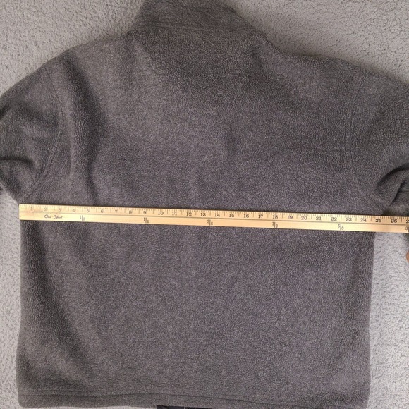 Vintage Lands End Jacket Mens Large Gray Fleece Full Zip Mock Neck Made In USA - Picture 12 of 16